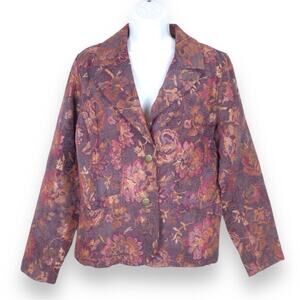 COLDWATER CREEK Floral Brocade Tapestry Jacket Blazer size M